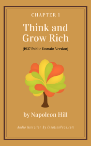 Entrepreneurial Mindset and Self Care, Chapter 1 of Think and Grow Rich book cover